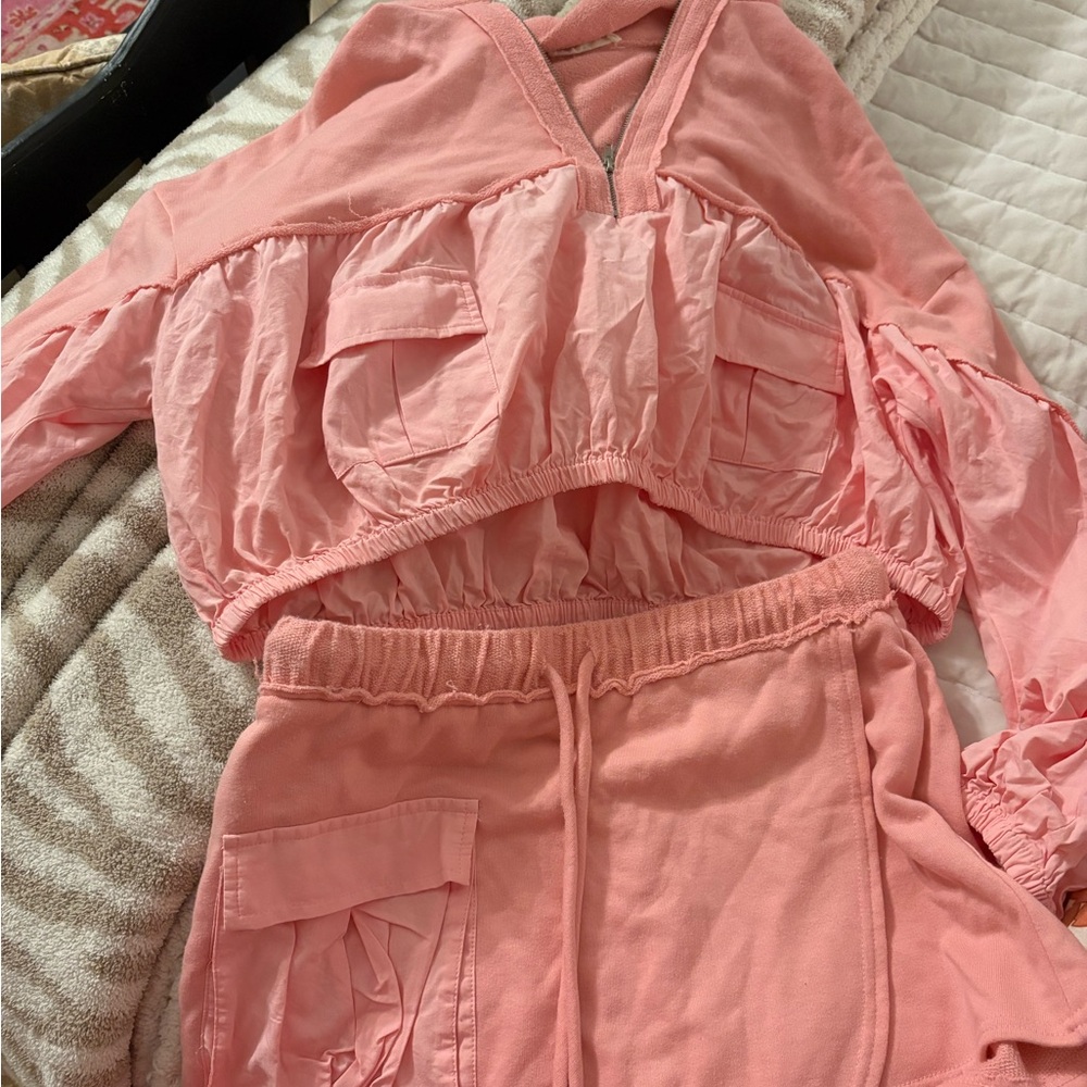 ILLA ILLA Textured Pink Lounge Set